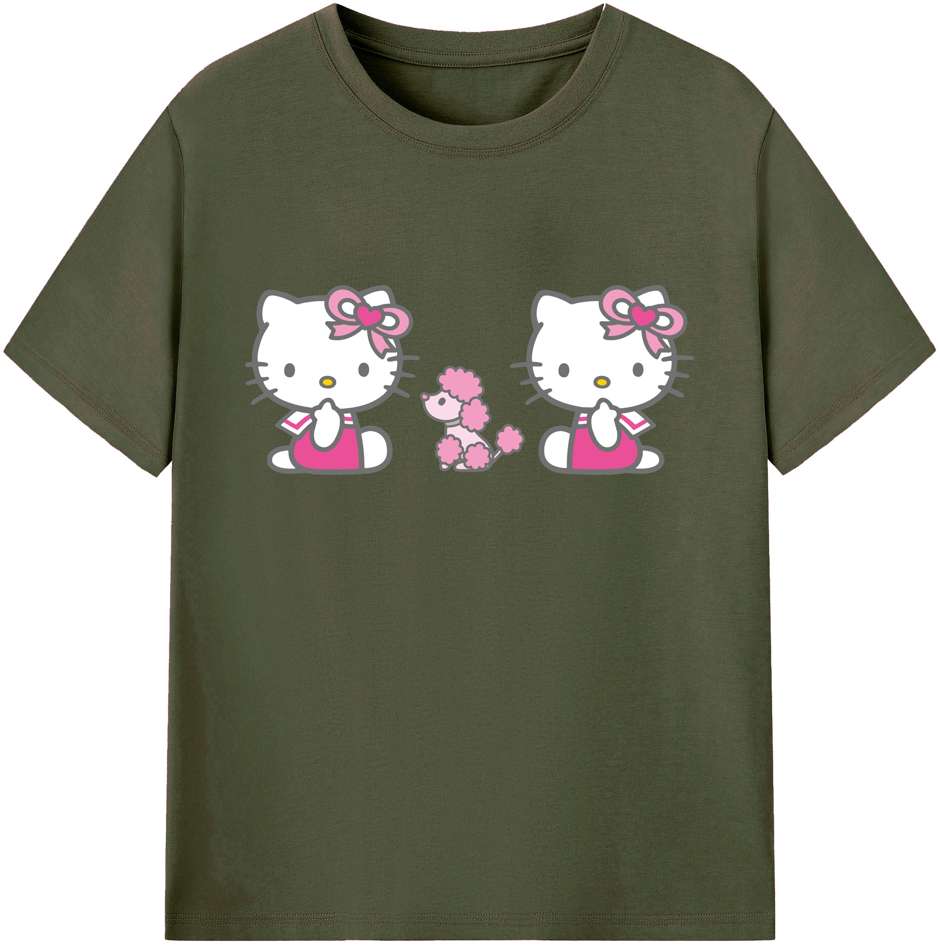 （画像用） Hello Kitty ハローキティ 綿100％ メンズ半袖Tシャツ｜肌触りやわらか＆通気性